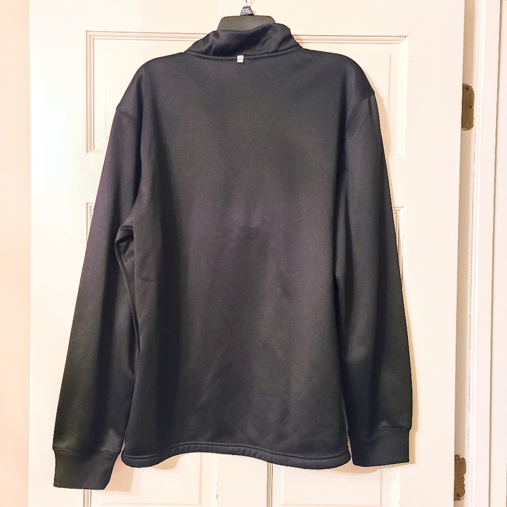 FILA Sport Black V-Neck Zipper-Front Lined Longsleeve Jacket w/ Zipper Pocket - Picture 2 of 7